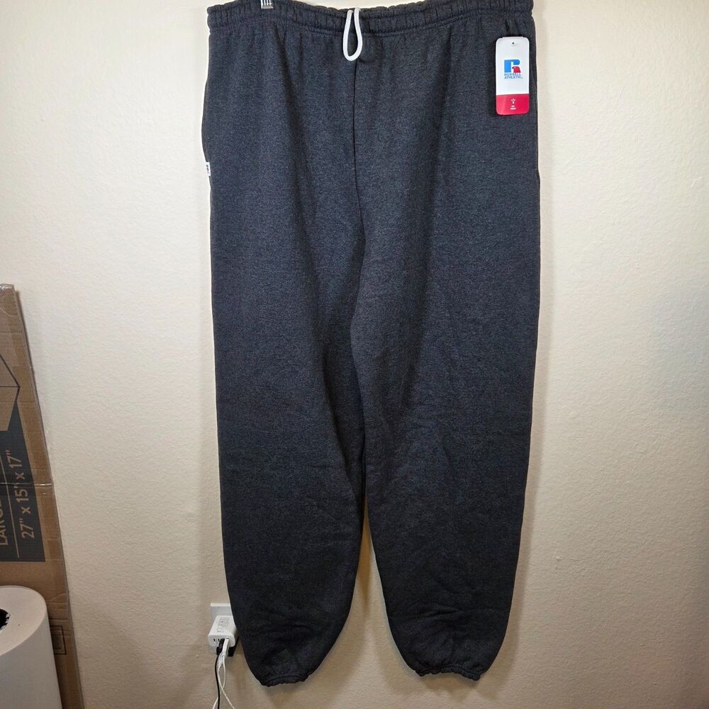 Russell Athletic Big & Tall Sweatpants Mens XXL Black Heather Dri-Power NWT